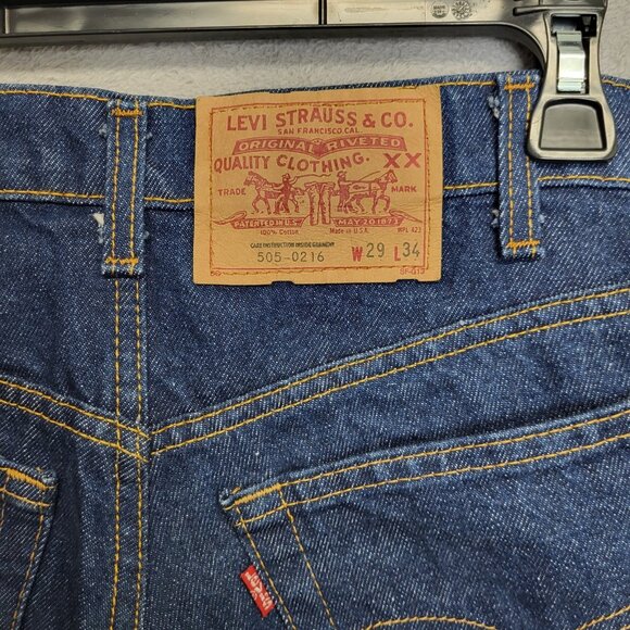 Levi’s 505-0216 Jeans 29x33 Dark Wash Straight Leg Denim USA Made 80s TAG 29X34 - Picture 5 of 12